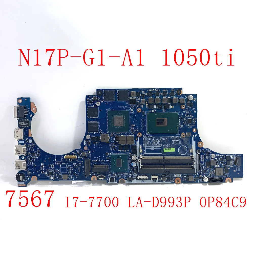 LA-D993P материнская плата I7-7700 GTX1050TI 4 ГБ для DELL Inspiron 15 7567 DDR3 GTX 1050TI Intel Integrated 90 дней SHELI |