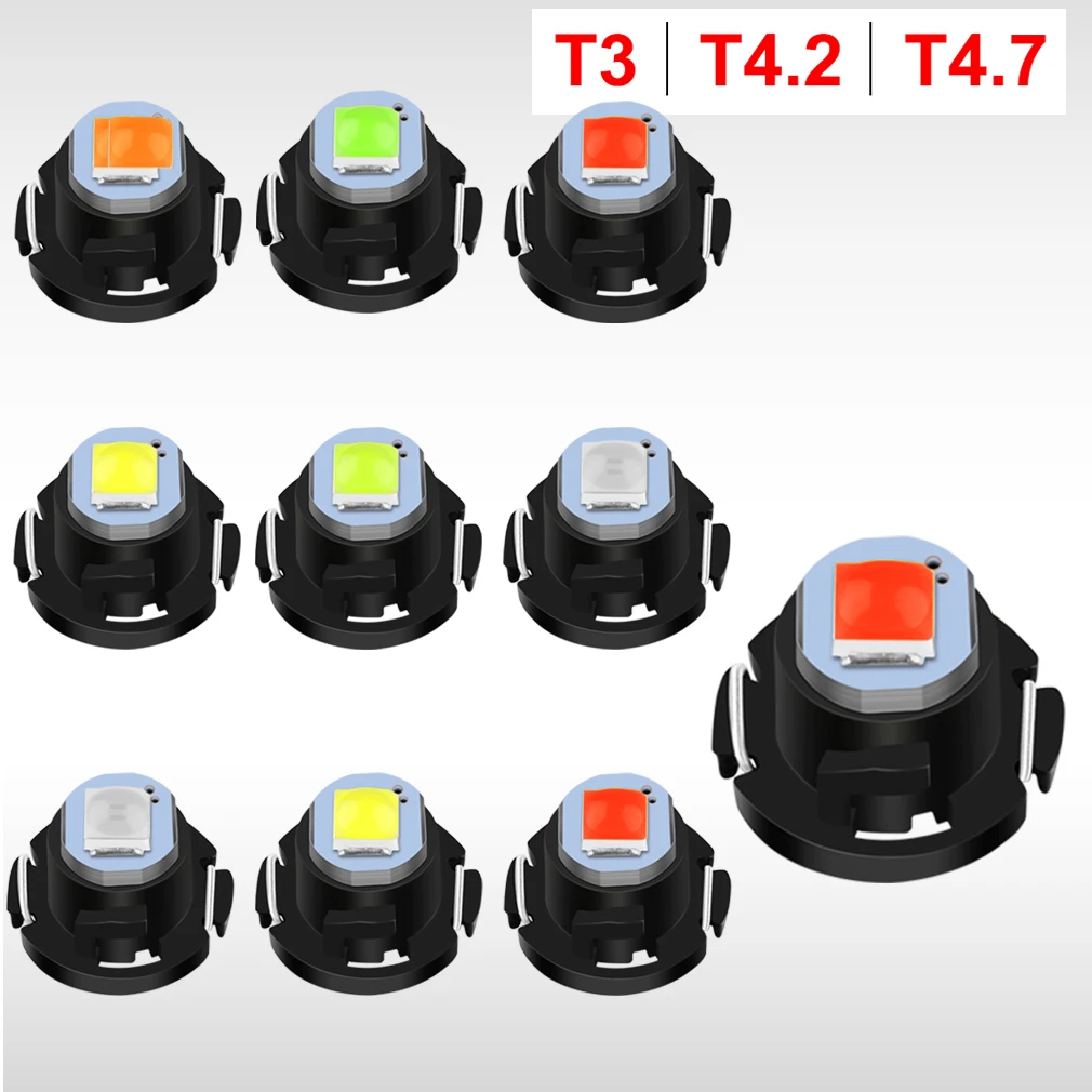 6 шт. T3 светодиодный T4.2 T4.7 Светодиодная лампа Canbus 3030SMD Индикатор салона автомобиля