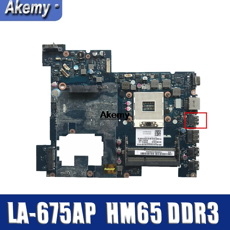 Материнская плата для ноутбука Lenovo G570 PIWG2 LA-675AP материнская HM65 DDR3 гнездо PGA989 |