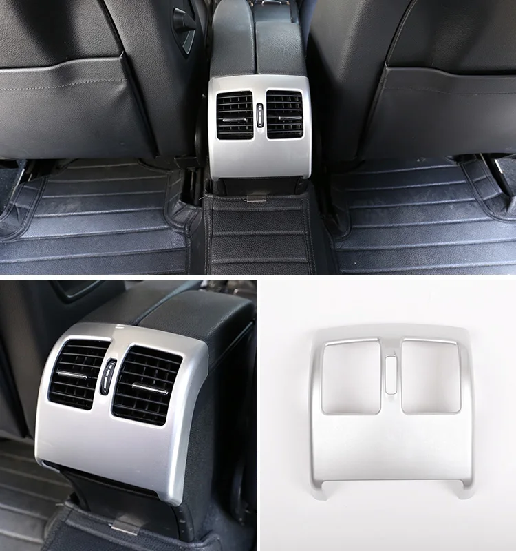 Углеродное серебро для Mercedes Benz C Class W204 2009- Автомобильный задний кондиционер вентиляционное отверстие декоративная рамка воздушный выход отделка наклейки