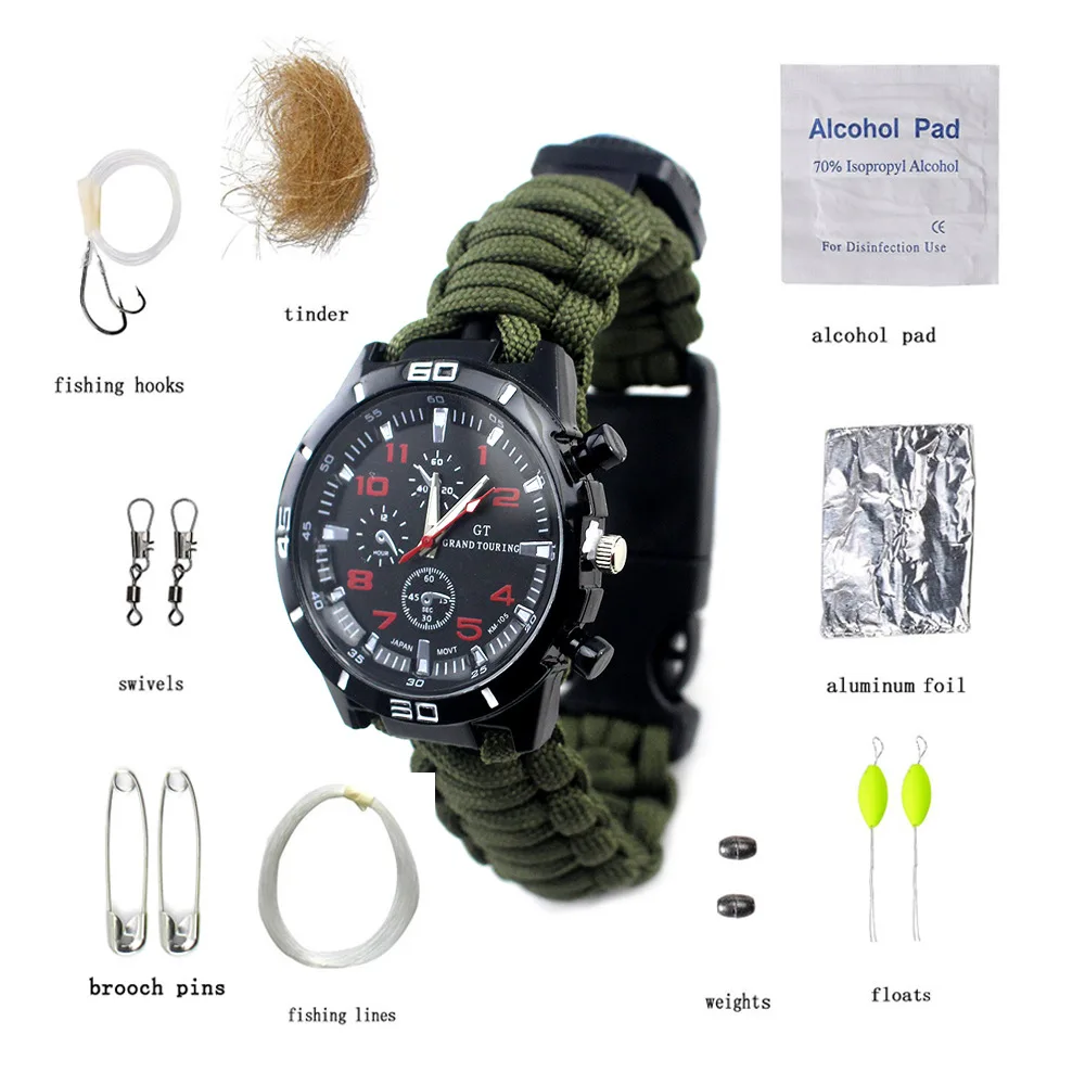 

Hot Selling Table Mountain Outdoor Sports Toolkit Watch Men's Camping Survival Fishing Bag