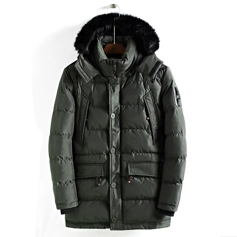 Мужская зимняя куртка мужская куртка с капюшоном Толстая Повседневная Верхняя одежда парки Hombre ветрозащитная хлопковая ветровка теплое пальто DA021 - Цвет: Army green