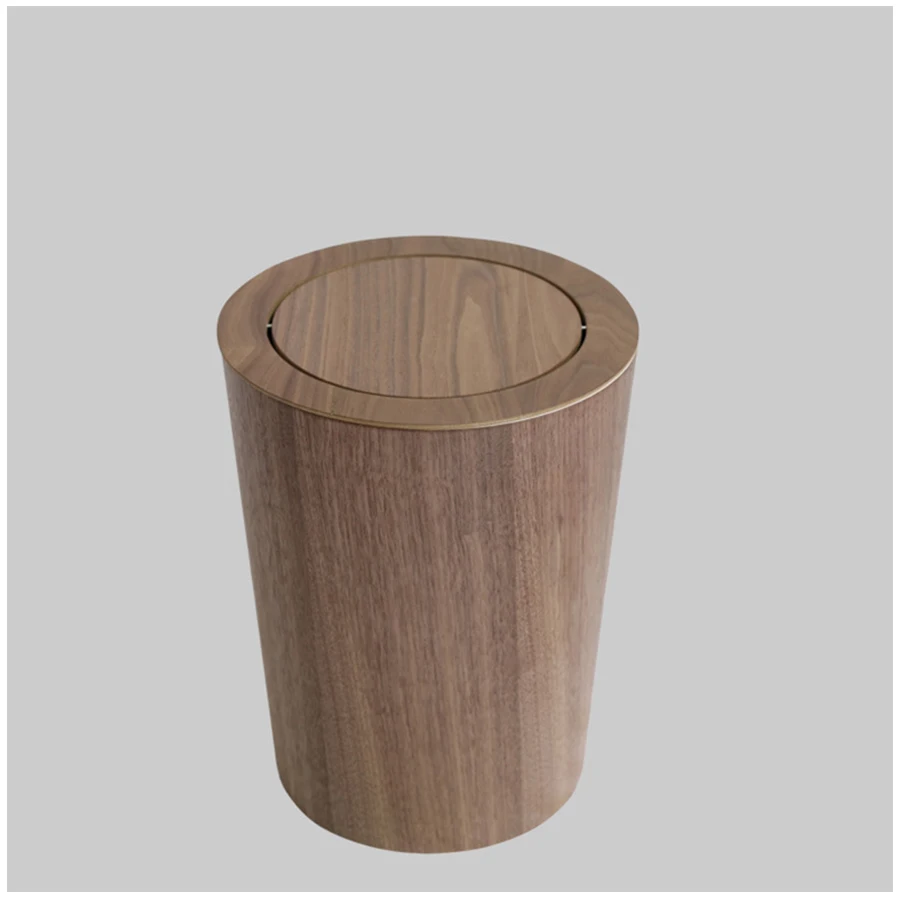walnut Винтажный домашний офис minshku галерея выставочный зал магазин мусорная корзина деревянный мусорный ящик мусорная корзина мусорное ведро - Цвет: walnut