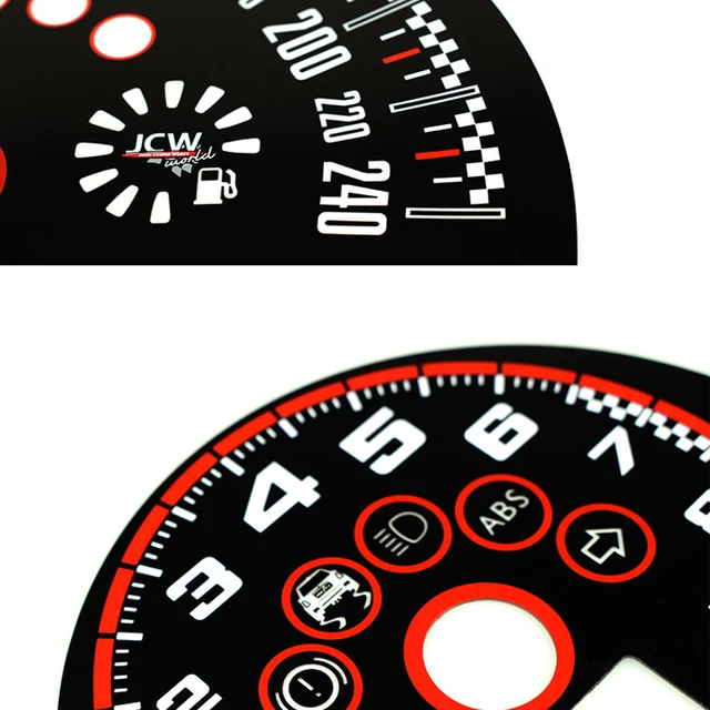 Speedometer Tachometer Gauges Display Instrument Cluster Black & Red