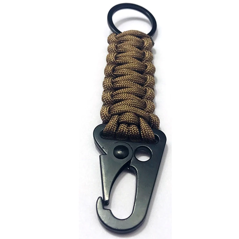 Outdoor Camping EDC Paracord Rope Survival Kit Military Cord With Carabiner Keychain Chain Ring  Emergency MultifunctionTools