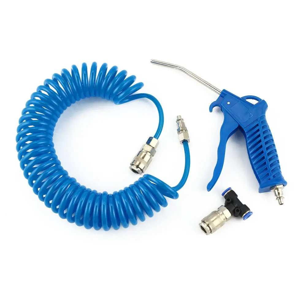 Автомобильный распылитель для пыли с 5 м спиральным шлангом, воздуходувка для пыли, чистящая насадка, распылитель, набор инструментов, распылитель, чистящий пистолет