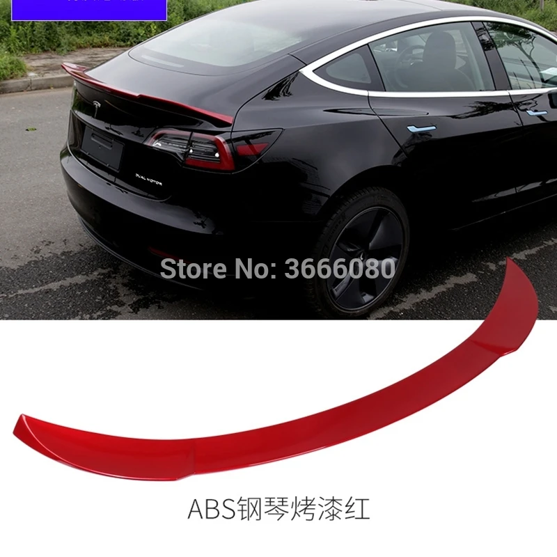 Автомобильные аксессуары ABS пластиковый Неокрашенный цвет наружный задний Багажник крыло багажника спойлер для Tesla модель 3