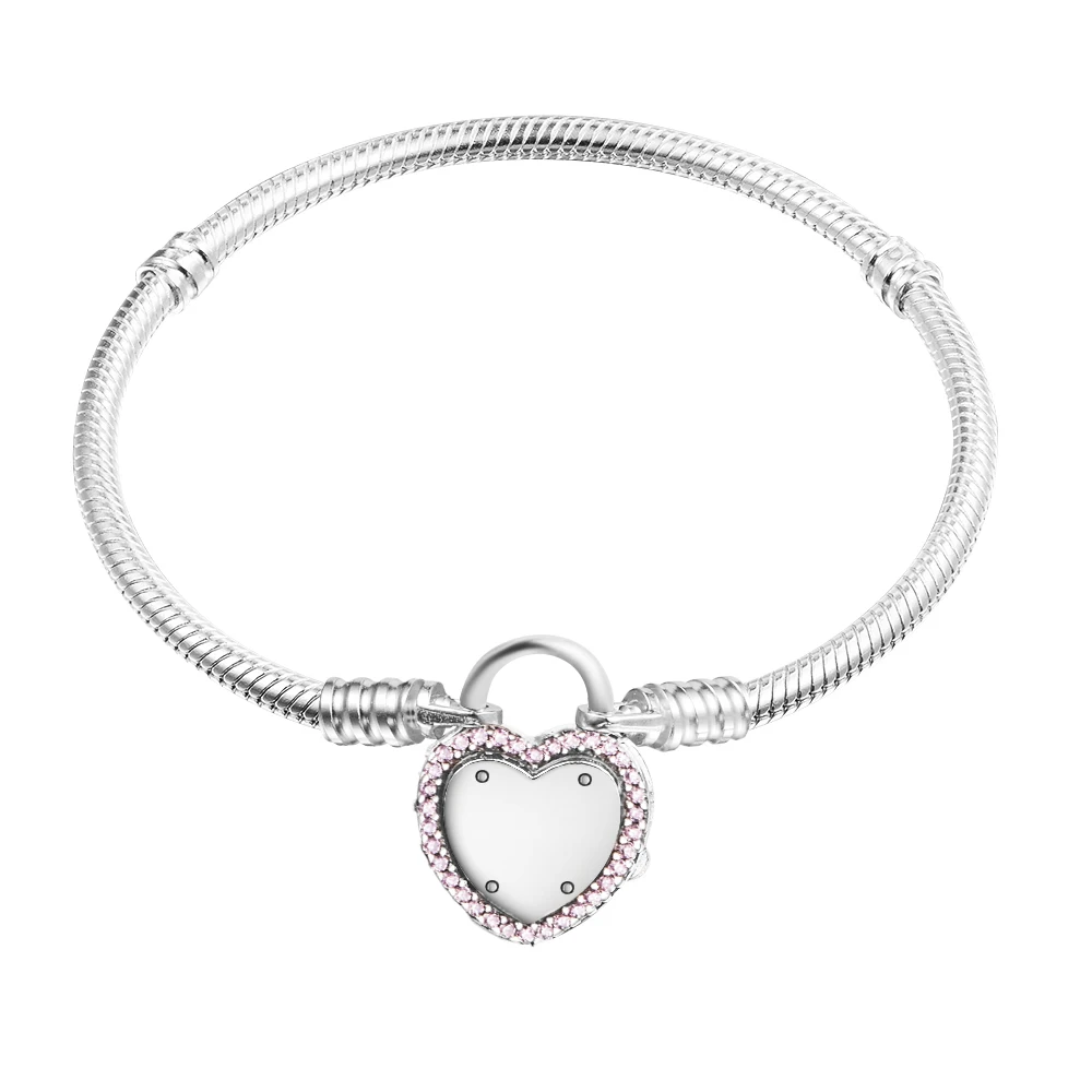 

Lock Your Promise Bracelet Genuine 925 Sterling Silver Original Bracelets for Women DIY Charms Jewelry Making Pulseras