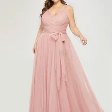 Bridesmaid-Dresses Blush Long-Dress Tulle Ever Pretty Lavande Wedding-Party Pink Plus-Size