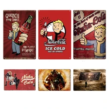 Винтажная игра Fallout 3 4 Ретро металлический оловянный плакат с подписью металлический знак паб домашняя доска металлический винтажный домашний Декор стены искусства бара украшения