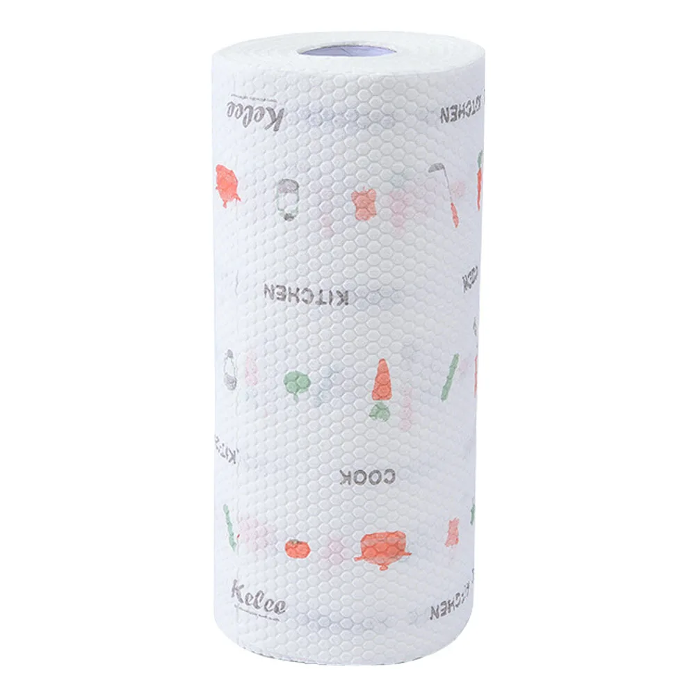 1 Roll Hands Wiping Dish Washing Home Disposable Reusable Multifunctional Absorbent Anti Oil Kitchen Towel Fadeproof Printing