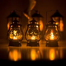 Подвесной светодиодный фонарь на Хэллоуин, светильник-свеча для дома, винтажный Ретро-светильник для праздника, Рождества, Хэллоуина, украшение для дома и улицы