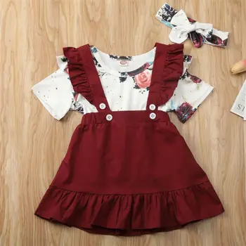 

Pudcoco Brand Newborn Set Body Suits Baby Girl Floral Romper Jumpsuit Skirts Clothes Set Headband 3PCS Outfit