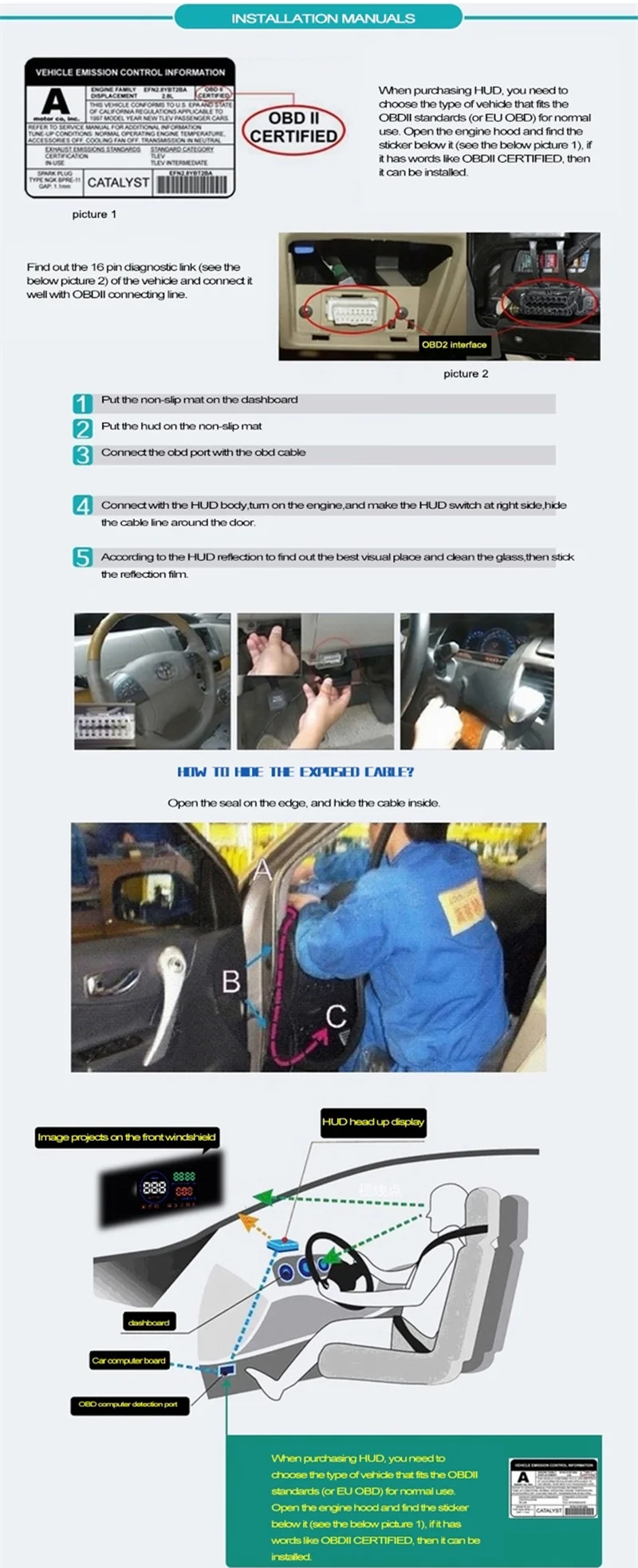 KAJARN HUD 3,6 дюймов OBD2 P9 проектор скорости автомобиля ночного видения HUD автомобильный измеритель скорости превышения скорости проектор браслет на руку