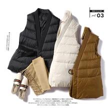 

SHUCHAN Tank Top Women 90% White Duck Down Outerwear & Coats Vest Adjustable Waist Office Lady Fashion Design Coat