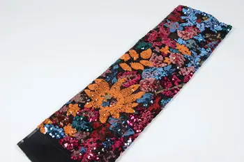 

African French Lace Fabric High Quality African Tulle Lace Fabric with Glued glitter sequins FRF322