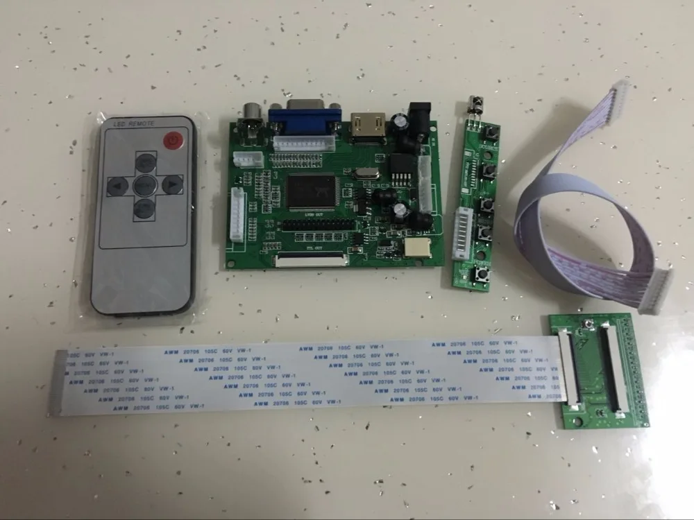 Плата драйвера ЖК-дисплея Yqwsyxl HDMI + VGA 2AV 60pin 800*480 комплект контроллера для панели