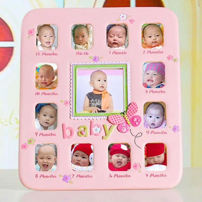 

Baby 1 To 12 Month Baby Growth Album Year Photo Frame Picture Home Decor Newborn Kids Birthday Gift Decorations