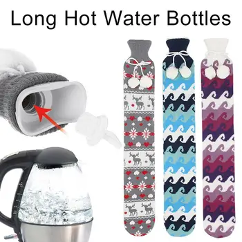 

70cm Portable Rubber Winter Long Hot Water Bottle Bag Hand Back Heater Warmer Storage Bag Tools