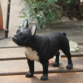 

DUNXDECO Home Decoration Accessories Miniature Resin Craft Rustic French BULLDOG Animals Simulation Desktop Furnishing Figurine