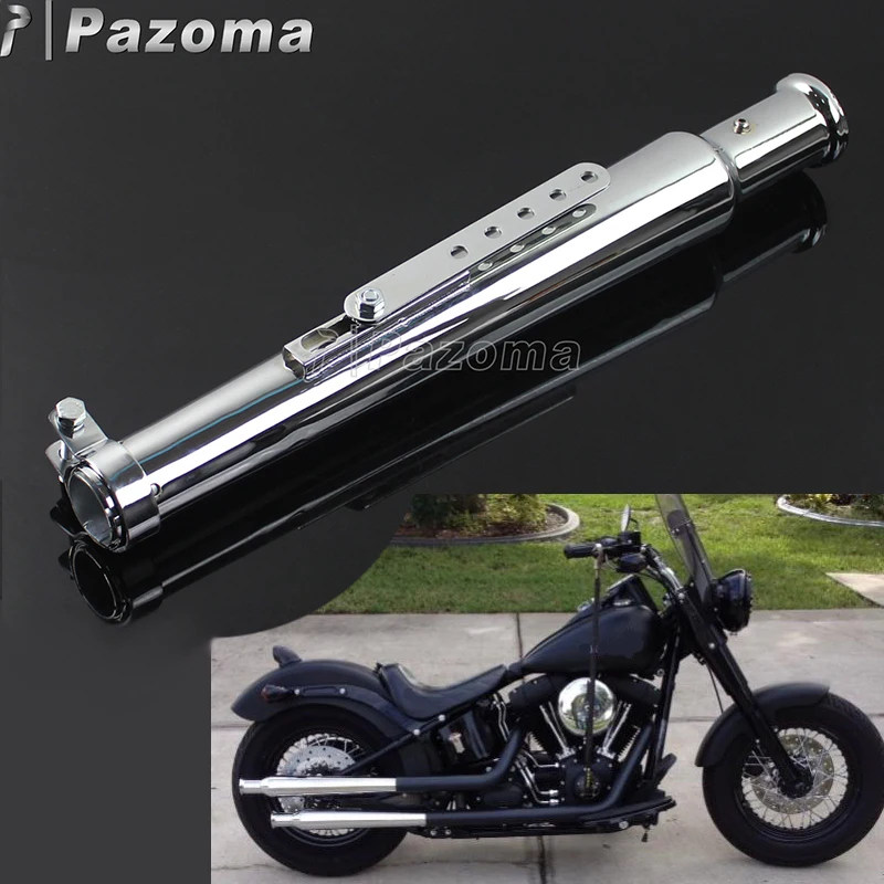 550mm Retro Motorcycle Exhaust Muffler Tail Pipe For Harley Cafe Racer Bobber Chopper Custom