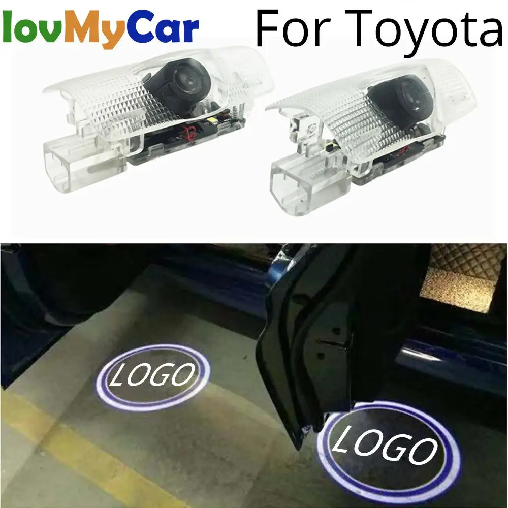 

2Pcs Car Door Light Welcome Projection Lamp Laser for Toyota Camry Reiz Prado Crown Projector Door Welcome Light Car Accessories