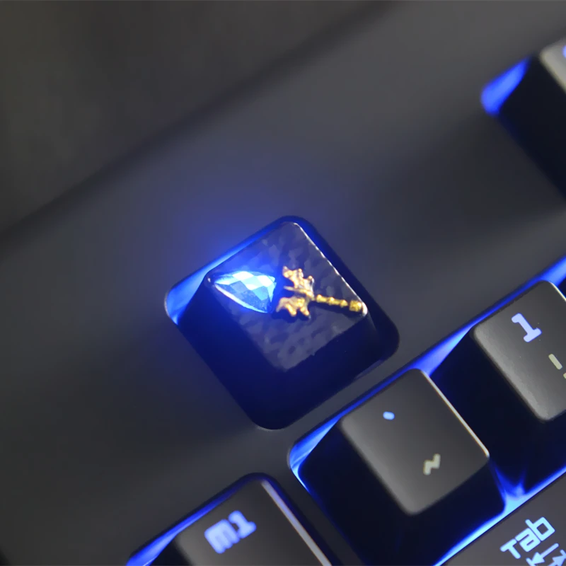 

Mechanical Keyboard Artisan Keycaps Keystone DOTA2 1 PC 3D Relief Game Personality Zinc Aluminum Alloy Metal R4 Height GK61