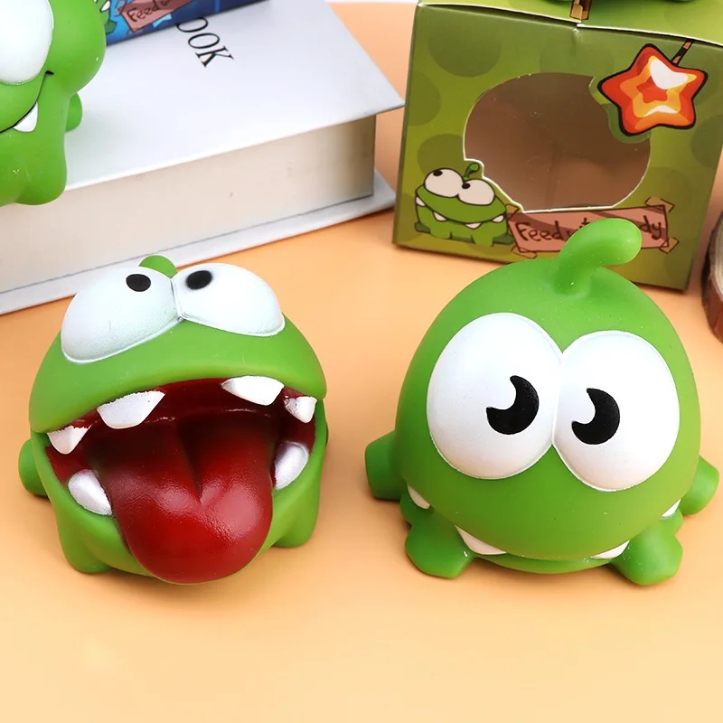1 шт. Режьте веревку зеленая лягушка OM NOM конфеты гуляющий Монстр с ребенком BB шум