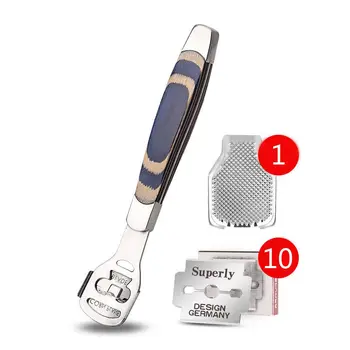 

5pcs Stainless Steel Foot Exfoliating Tool Wooden Handle Planer Foot File Dead Skin Remover Foot Care Tool