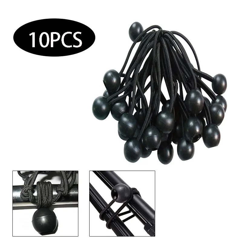 

Elastic Rope Black Tent Elastic Fixed Rope 10pcs Sport Elastic Binding Tape Outdoor Supplies Fixing Band Camping Cord Fastener