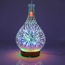 Aromatherapy machine 3D glass ultrasonic humidifier air disinfection purifier 7 color LED light Automatic shutdown without water