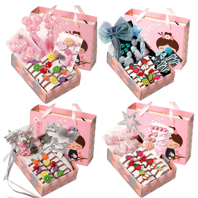 

Fancy Gift Set Children's Girls Rubber Hairband Fashion Cute Colorful Vivid Fruit Shape Hair Clips Hair Accessories New