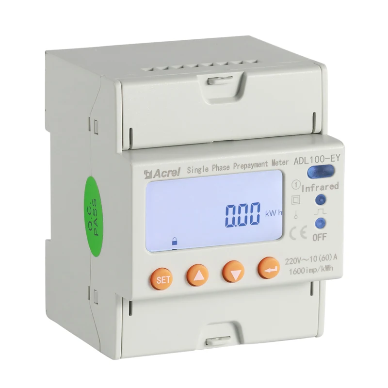 

Single phase prepaid energy meter LCD display support radio frequency card recharge model ADL100-EYRF of ACREL