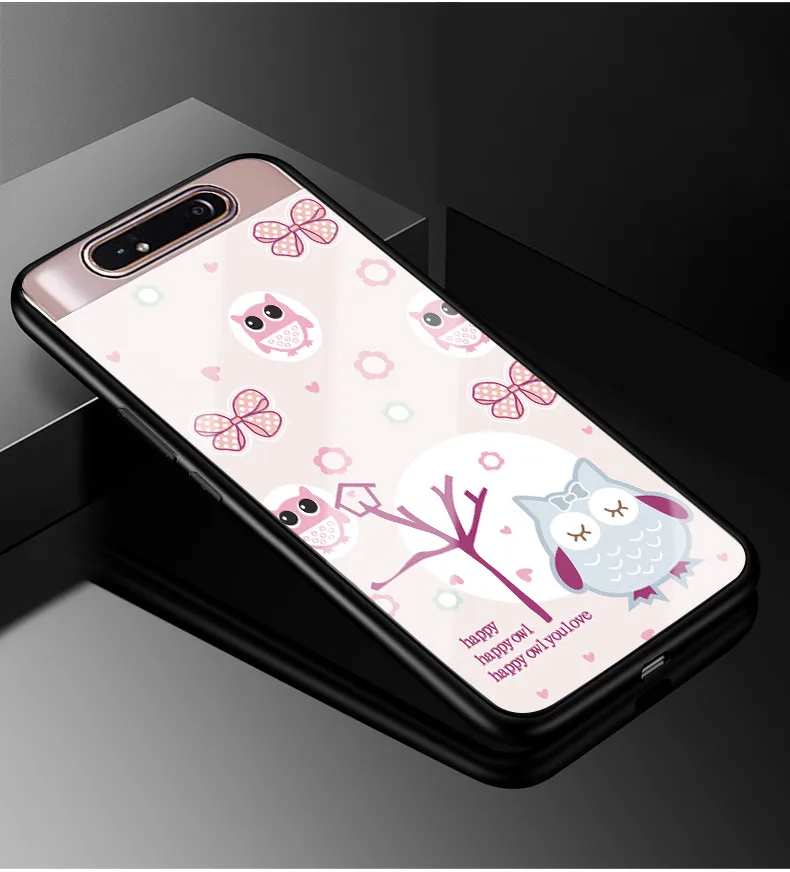 21 Чехол для samsung Galaxy A80, жесткое стекло для ПК, чехол для телефона, черный ТПУ, Бампер для samsung A80 Galaxy A80 A 80, чехол A805 - Цвет: 21