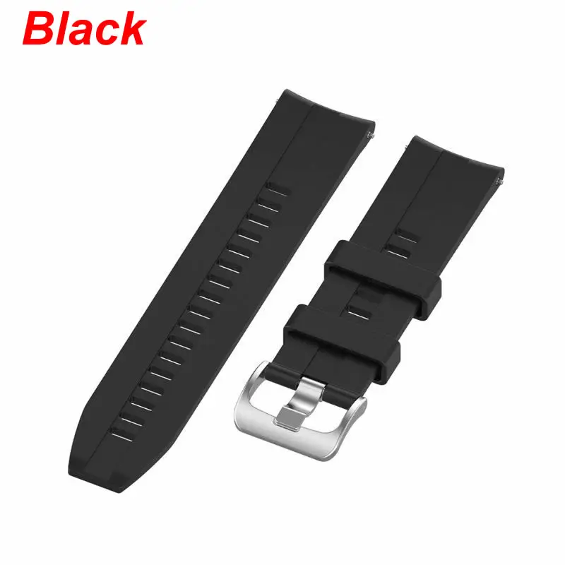 Black 22 мм силиконовый ремешок для часов спортивный ремешок для HUAMI Amazfit GTR 47 мм Смарт часы H37B - Цвет: Black