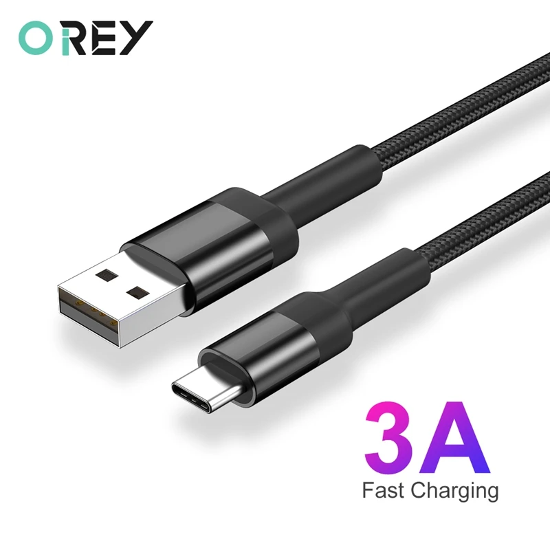 

OREY 3A Type C Fast Charging Cable for Huawei P30 Pro USB C Cable for Samsung S10+ Quick Charge USB-C Type C Cable