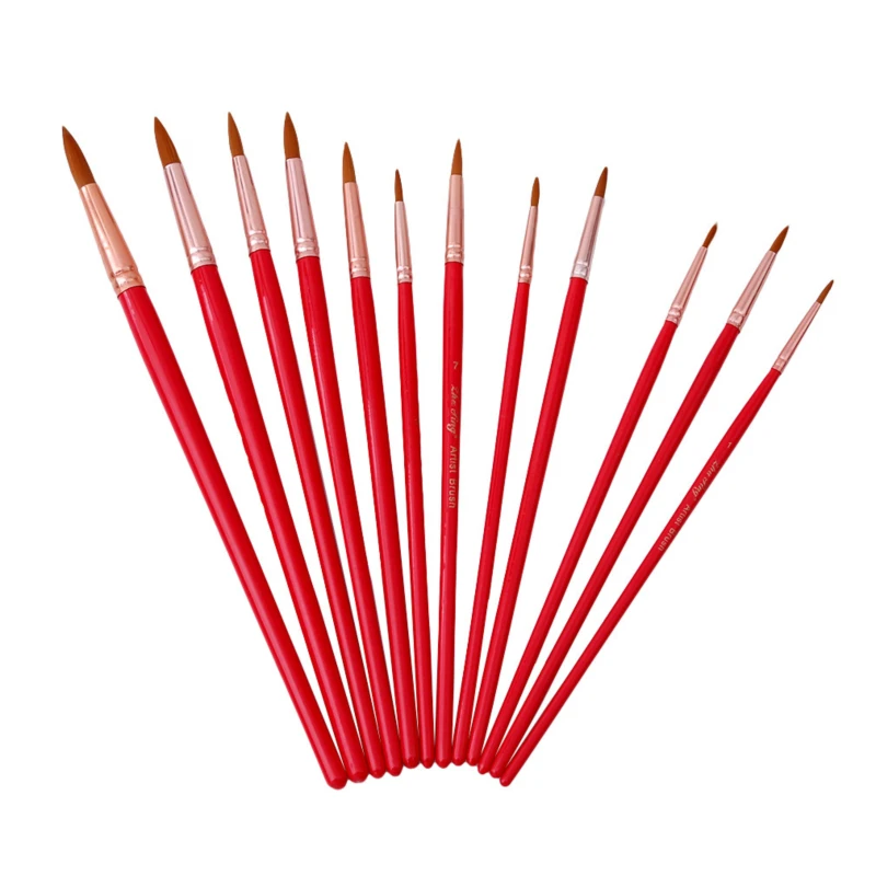 

2020 Solid Color Watercolor Brush Set Different Shape Round Pointed Painting High Quality Portable Professional Art Supplies