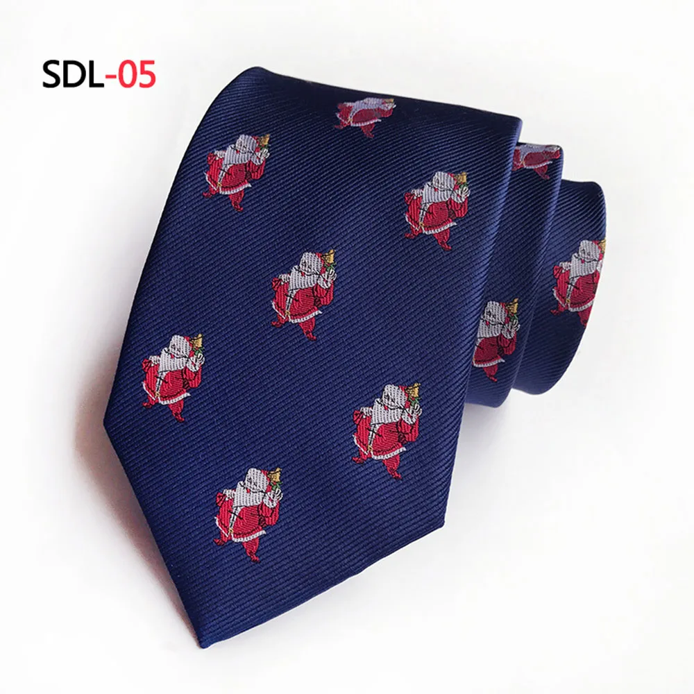 SDL-05 8 см рождественские мужские галстуки Санта Клаус праздничный галстук мужские шелковые галстуки вечерние галстуки повседневные Галстуки из полиэстера с принтом снежинки - Цвет: SDL-05