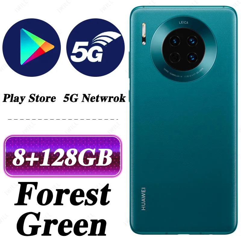 HUAWEI mate 30 5G мобильный телефон 6,62 дюймов Kirin 990 5G версия mate 30 Android 10,0 Встроенный датчик жестов Google play - Цвет: 8G 128G Forest Green