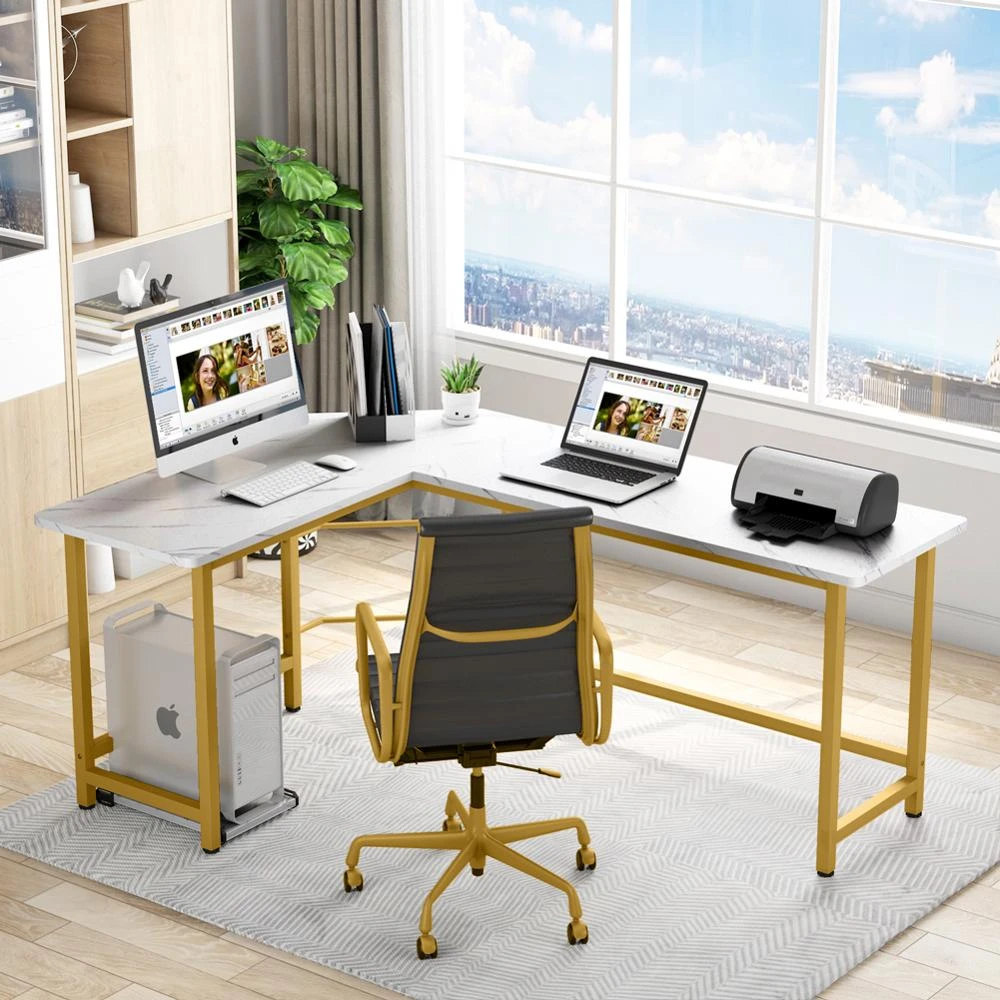 Tribesigns escritorio moderno en forma de L, mesa de esquina para ordenador  PC Juegos de ordenador portátil mesa puesto de trabajo para el hogar  offroc| | - AliExpress
