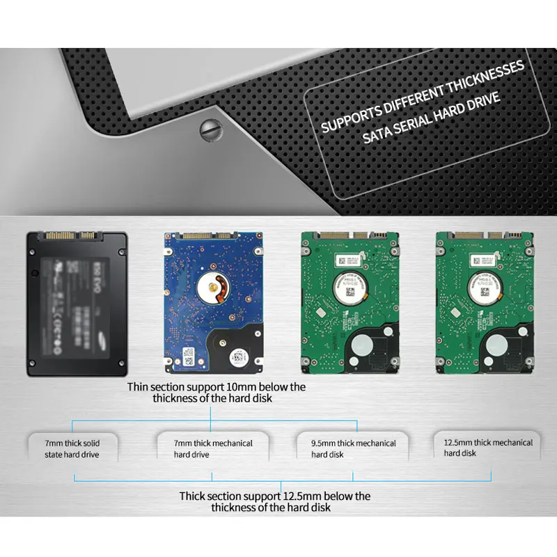 2.5 Inch Aluminum Hdd Case Ssd Hd External Hard Drive Sata to Usb Hard Disk Case Box for 9.5mm 15mm HDD Box external hard drive case ssd enclosure hard drive enclosure hard disk case external hard drive box hdd case enclosure