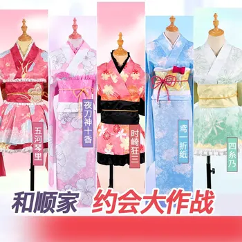 

Anime DATE A LIVE Tobiichi Origami Cosplay Costume Kimono Dress Cosplay Halloween Carnival Outfit Women Dress Costume