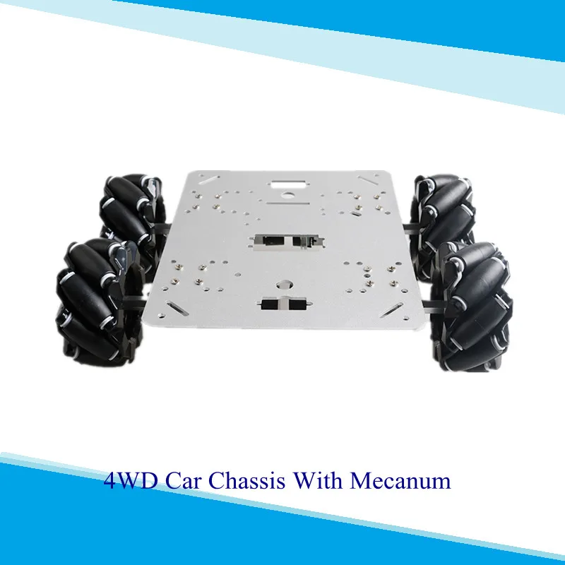 

Metal 4WD Car Chassis With Mecanum Wheel 80mm Mecanum Omnidirectional Wheel ROS Universal Wheel DIY Smart Robot Stea Car Chassis