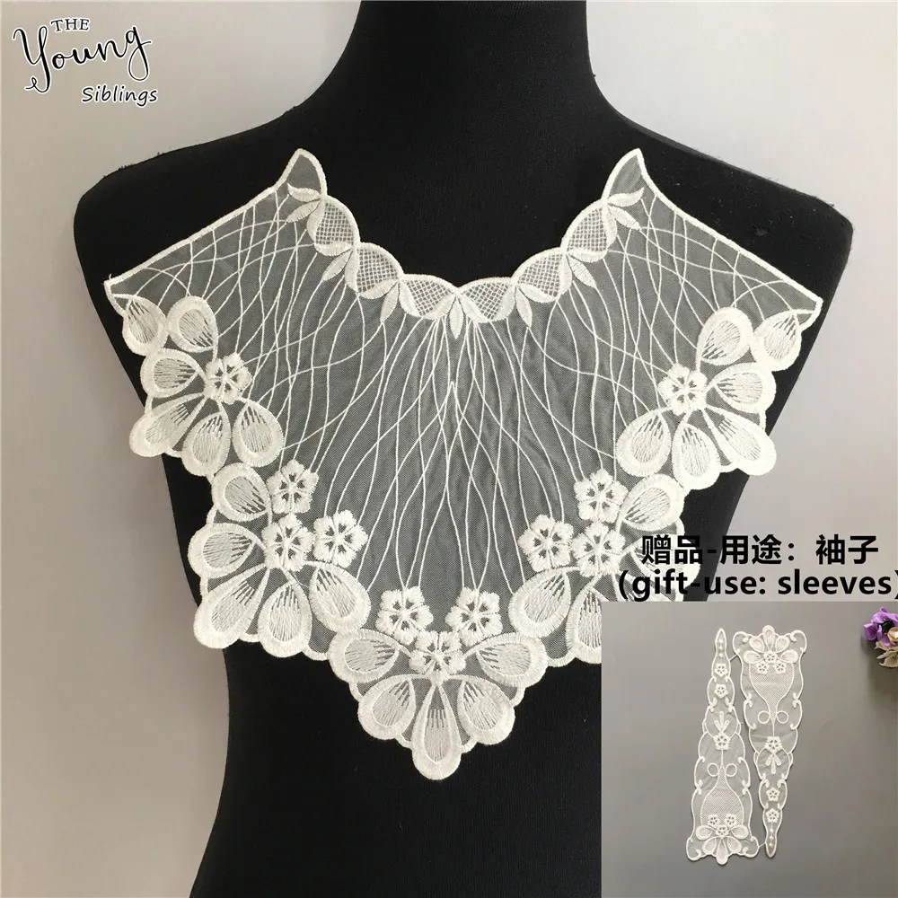 Новое поступление белый кружевной воротник тканевый вышивка из органзы сделай