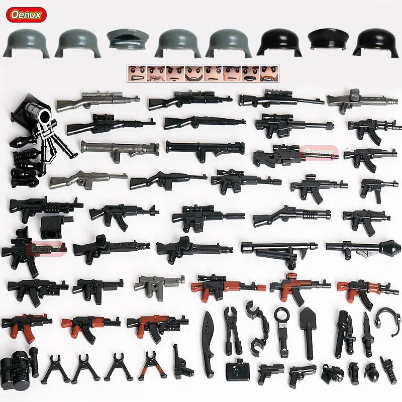 

Oenux 2019 New Mini German Army Soldier Figure With Weapons Model Building Block Brick Set MOC Toy Compatible With Legoings