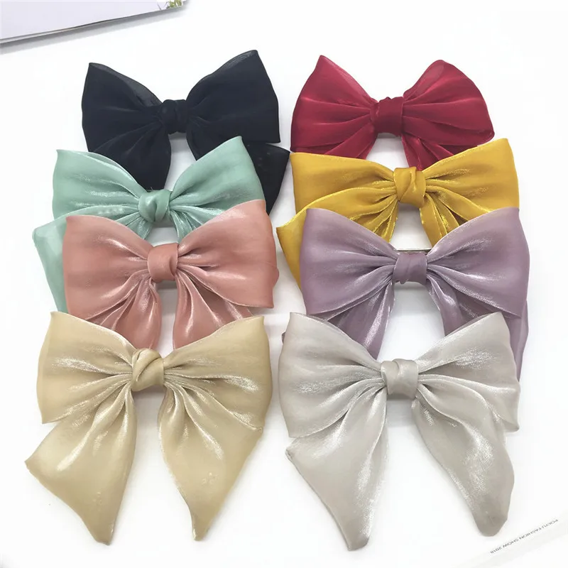 

Boutique 24pcs Fashion Glossy Bow Spring Hairpins Bowknot with Pearl Alligator Clips Princess Headwear Women Hair Accessories