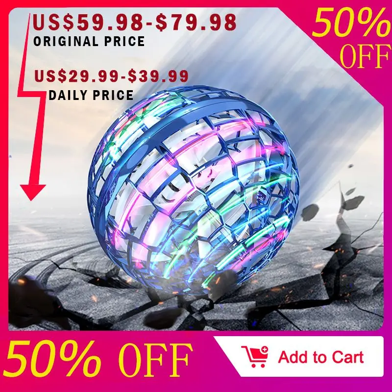 

Pro Hand Operated Drone For Kids Adults Hand Controlled Flying Ball With 360Â° Rotating And RGB Lights-Mini Drone Interactive Toy