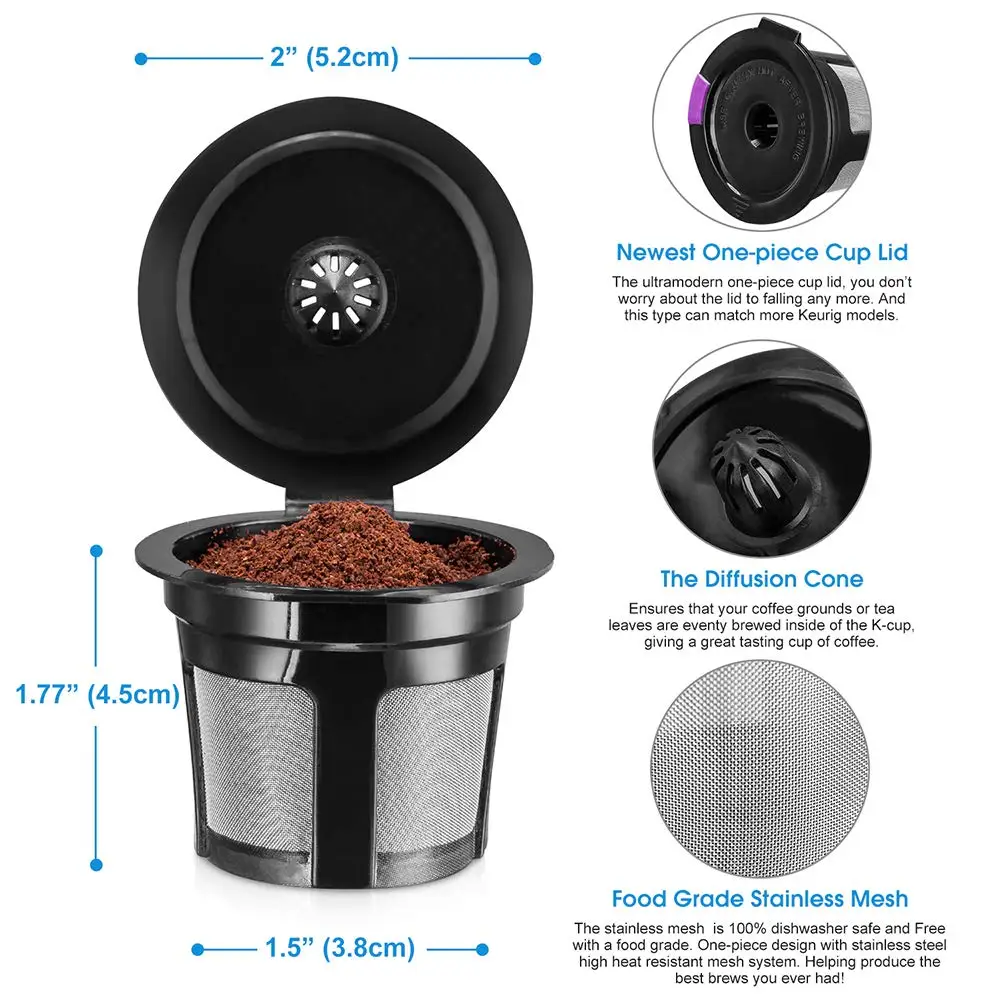 4 шт. многоразовые чашки для кофе Keurig 1 0 KC0287|Фильтры кофе| |
