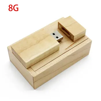 

USB Flash Drive Maple Wood Photo Album Box Portable Storage Device Universal USB2.0 Memory Stick For Laptops Notebook