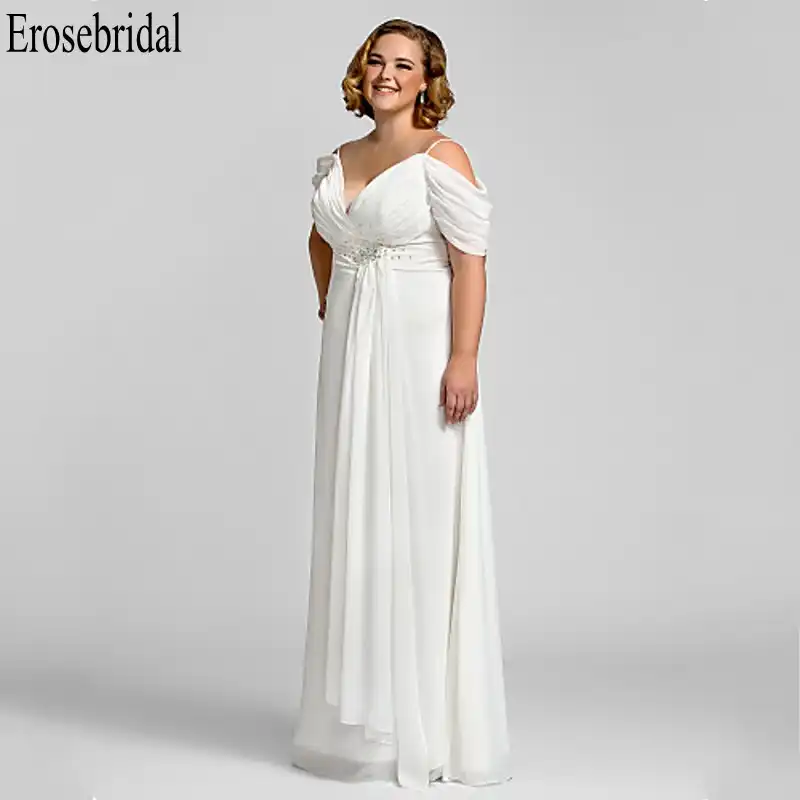 white formal dresses plus size cheap